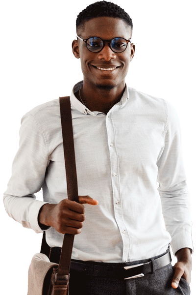 Étudiant souriant du campus de Lyon